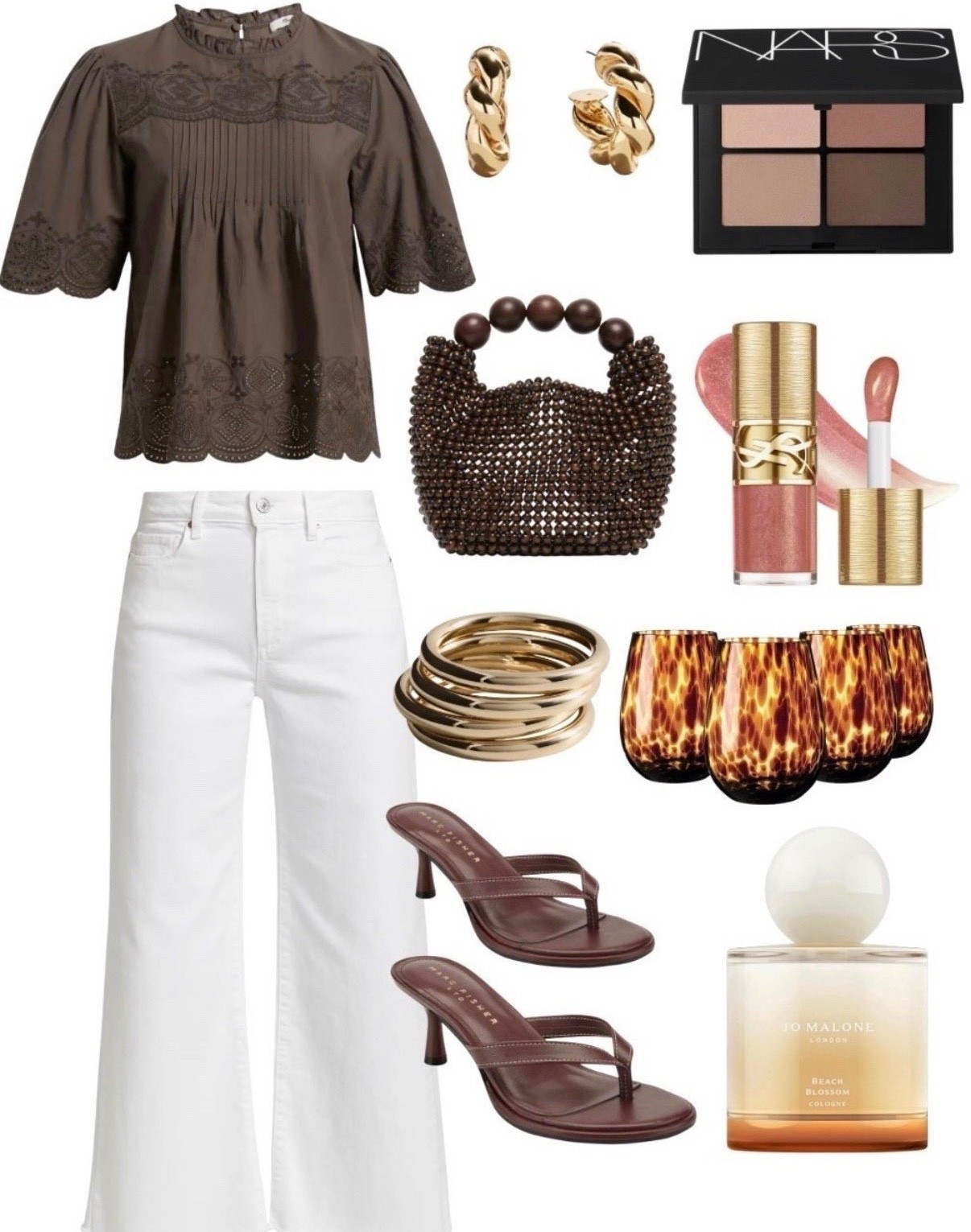 Styling white jeans 
Spring outfit 
Vacation outfit 
Brown sandals
Tortoise shell glasses 

#LTKSeasonal #LTKdayinmylife