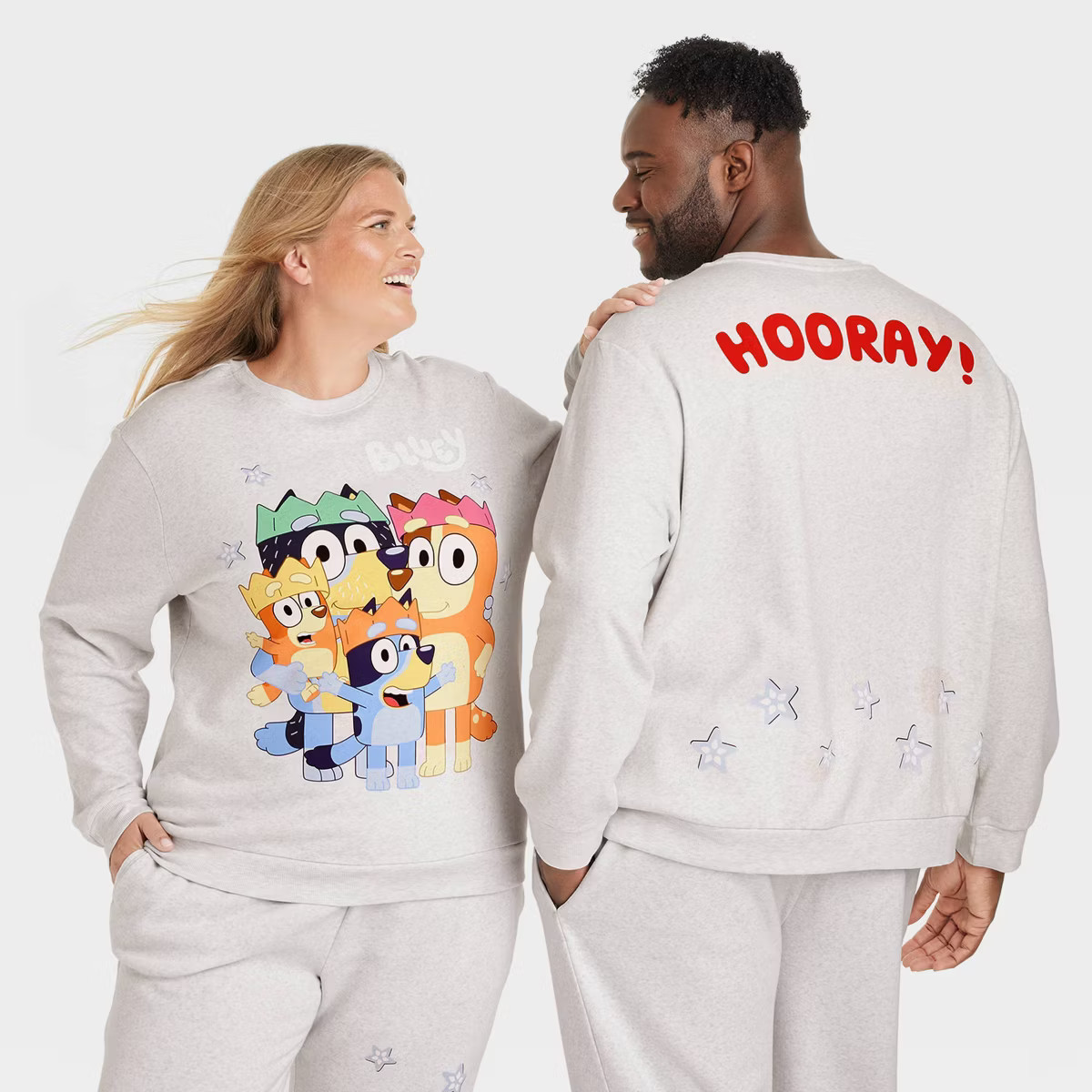 Adult Bluey Family Graphic Sweatshirt - Heather Gray | Target