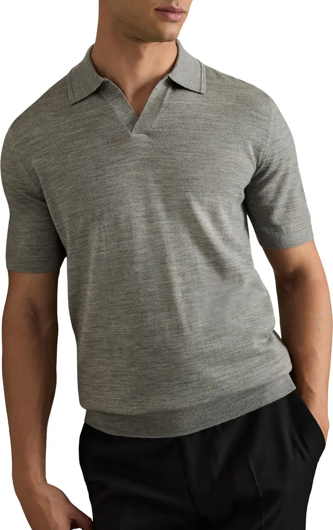 Duchie Johnny Collar Short Sleeve Wool Polo Sweater | Nordstrom