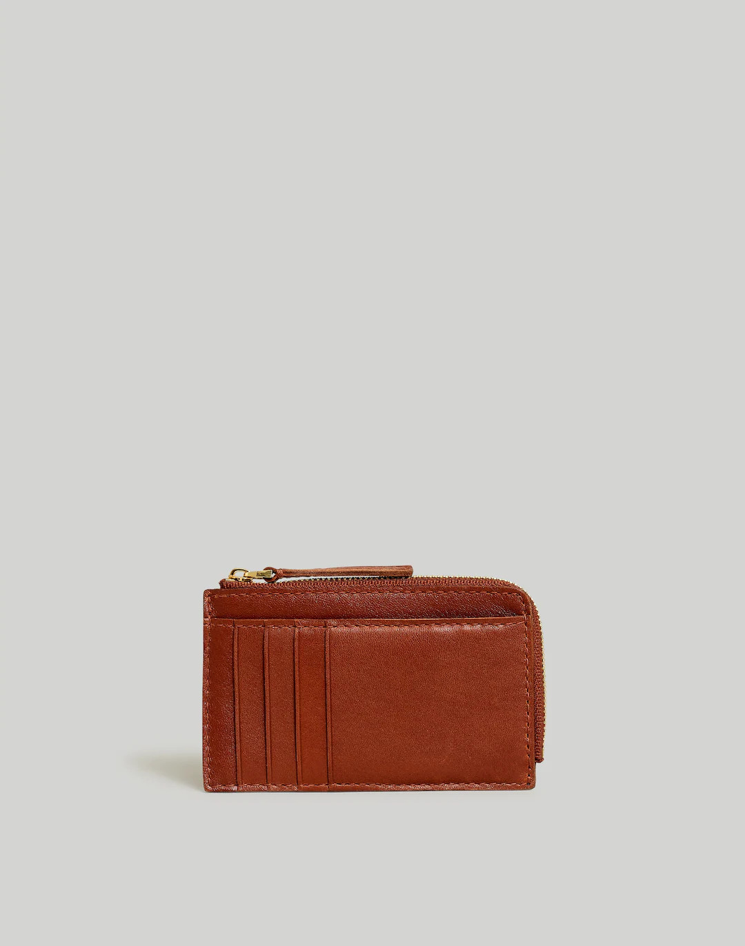The Zip Card Case Wallet in Waxed Leather | Madewell