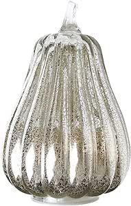 Lurrose Silver Halloween Pumpkin Lamp Mercury Glass LED Pumpkin Light Fall Decor Glass Pumpkin fo... | Amazon (US)