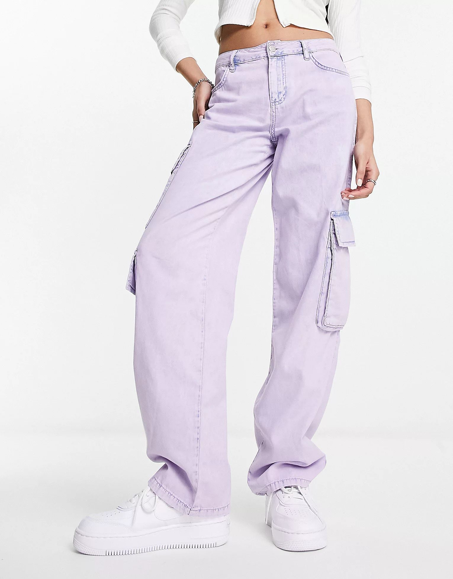 ASYOU cargo jeans in washed lilac | ASOS (Global)