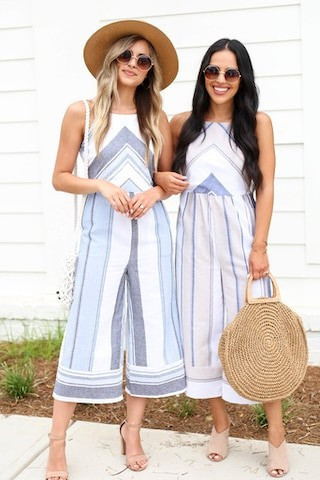 Sidney Striped Cropped Jumpsuit | Dress Up