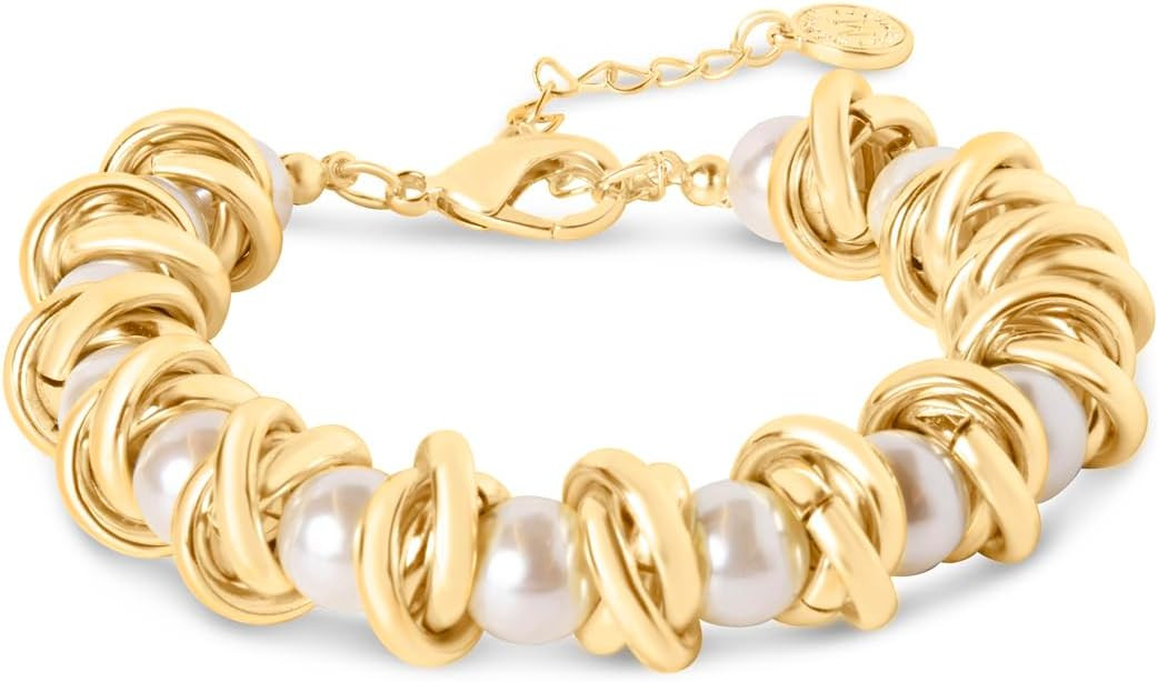 Martha Stewart Elegant Gold and Pearl Bracelet, 7 Inches For Women | Amazon (US)