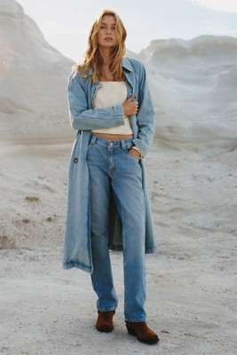 Pilcro Denim Trench Coat | Anthropologie (US)