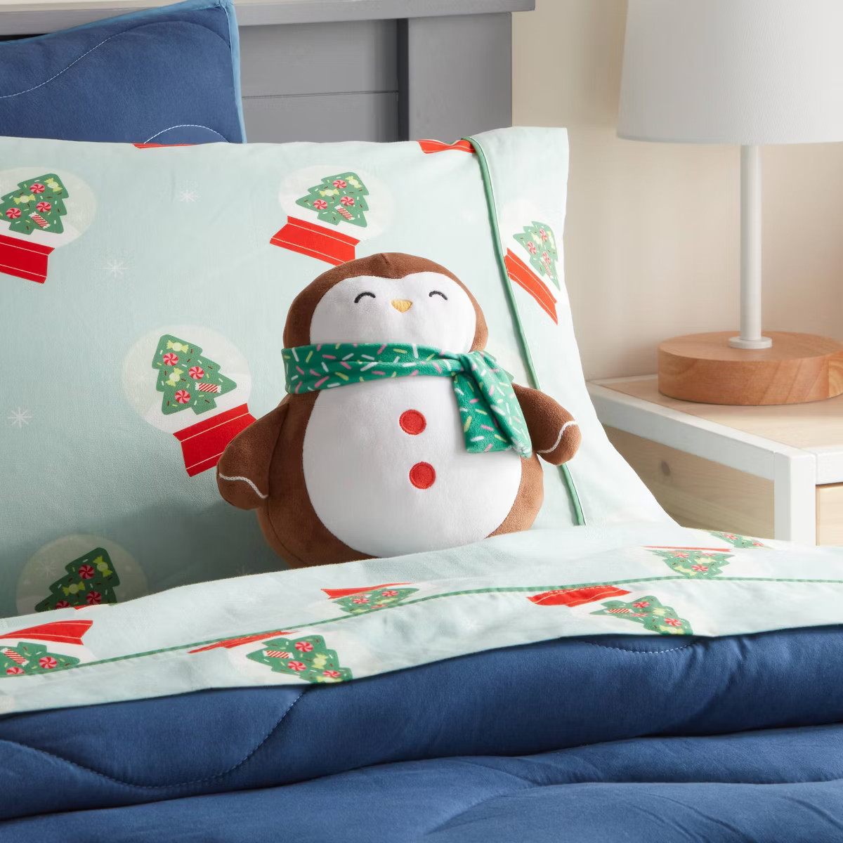 Penguin Kids' Holiday Mini Weighted Plush Throw Pillow Brown - Pillowfort™ | Target