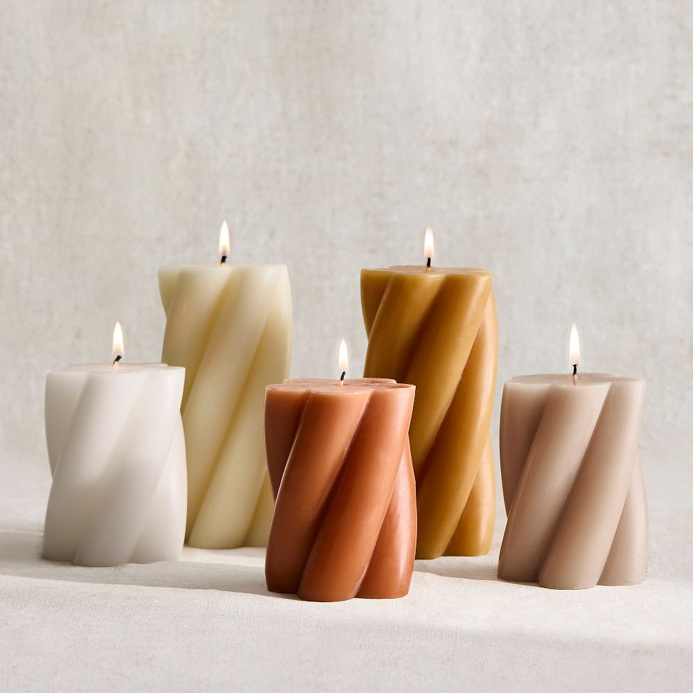 Signature Wax Twist Pillar Candles | West Elm (US)