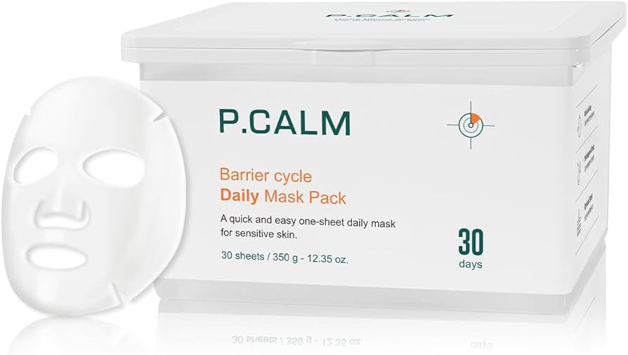 P.CALM Barrier Cycle Daily Sheet Mask Pack 30 Days | Korean Non Comedogenic Daily Moisturizing Tr... | Amazon (US)