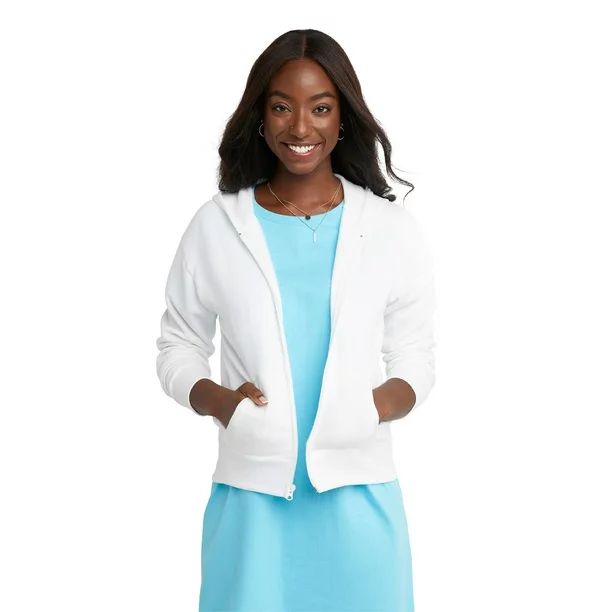 Hanes ComfortSoft EcoSmart Women's Fleece Full-Zip Hoodie Sweatshirt | Walmart (US)