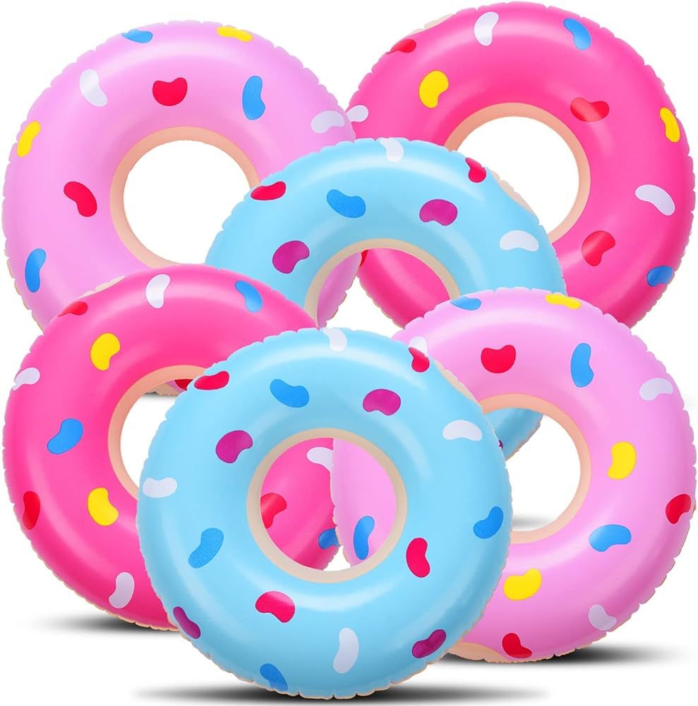 6 Packs Inflatable Pool Donuts Mini Sprinkle Donut Inflatables Multicolored Floats Small Swimming... | Amazon (US)