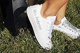 White Monogrammed Wedding Sneakers For Bride, Personalized Bridal Trainers, Awesome Bride Tennis Sho | Amazon (US)