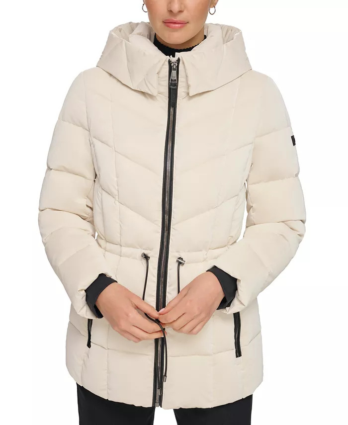 DKNY Women's Shine Hooded Puffer Coat - Macy's | Macy's