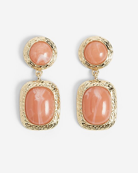 Swirled Resin Double Stone Drop Earrings | Express
