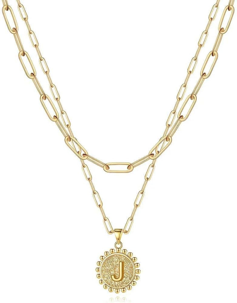 Layered Choker Necklaces for Women, 14K Gold Plated Dainty Layering Paperclip Chain Necklace Simp... | Amazon (US)