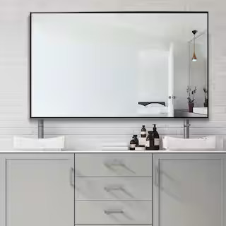51 in. x 31 in. Large Modern Rectangle Metal Framed Bathroom Vanity Mirror | The Home Depot