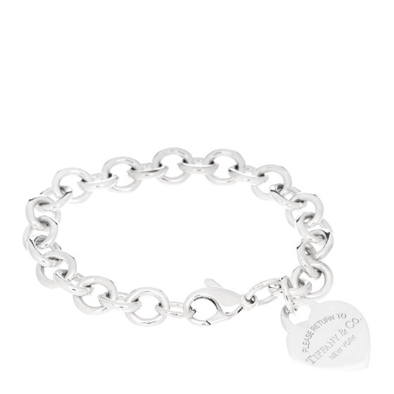 TIFFANY Sterling Silver Return to Tiffany Heart Tag Charm Bracelet | FASHIONPHILE (US)