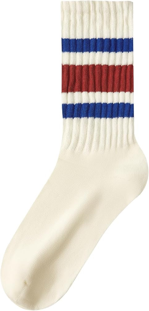 Century Star Retro Striped Novelty Socks For Women Vintage Casual Crew Socks Sporty Calf Socks Co... | Amazon (US)