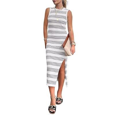 PRETTYGARDEN Summer Dresses for Women 2026 Casual Sleeveless Hollow… | Amazon (US)