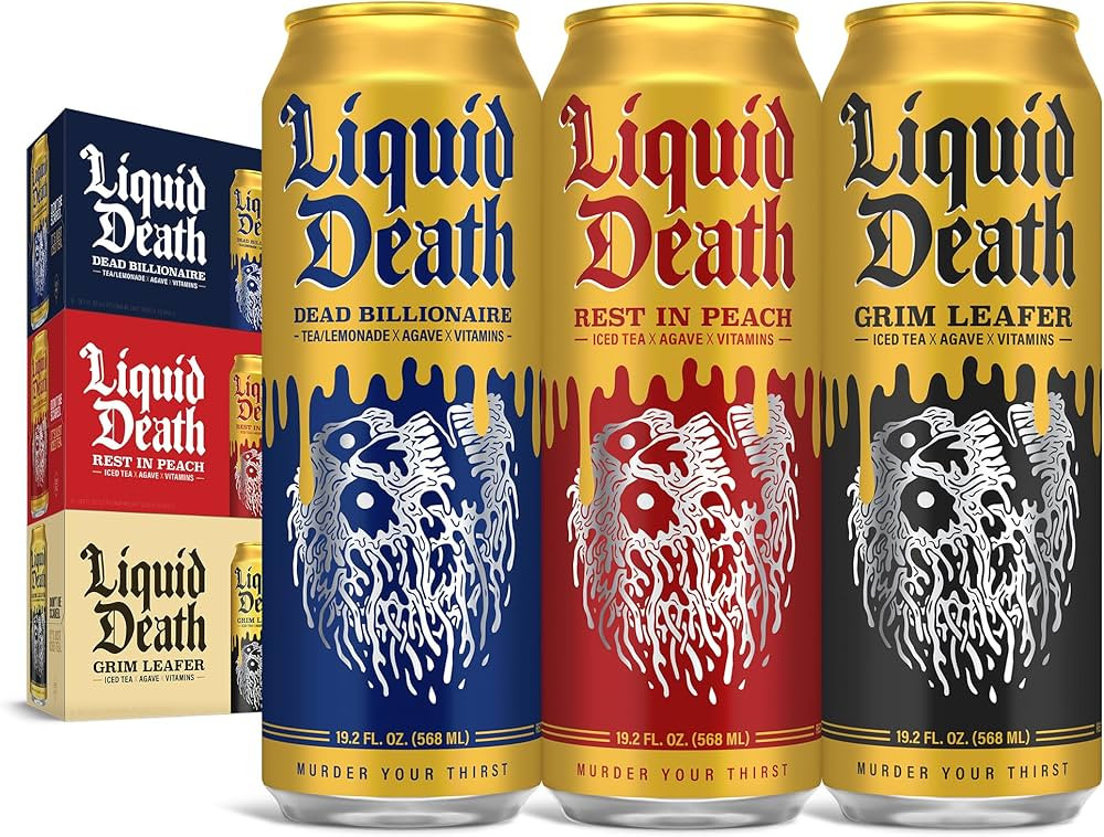 1 case of Liquid Death Iced Tea, Dead Billionaire (aka Armless Palmer) 19.2 oz. King Sized Cans (... | Amazon (US)