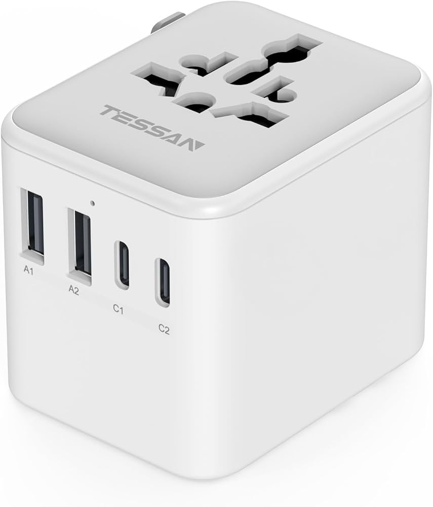 TESSAN Universal Travel Adapter, International Power Adapter with 2 USB C 2 USB A Ports, Travel P... | Amazon (US)