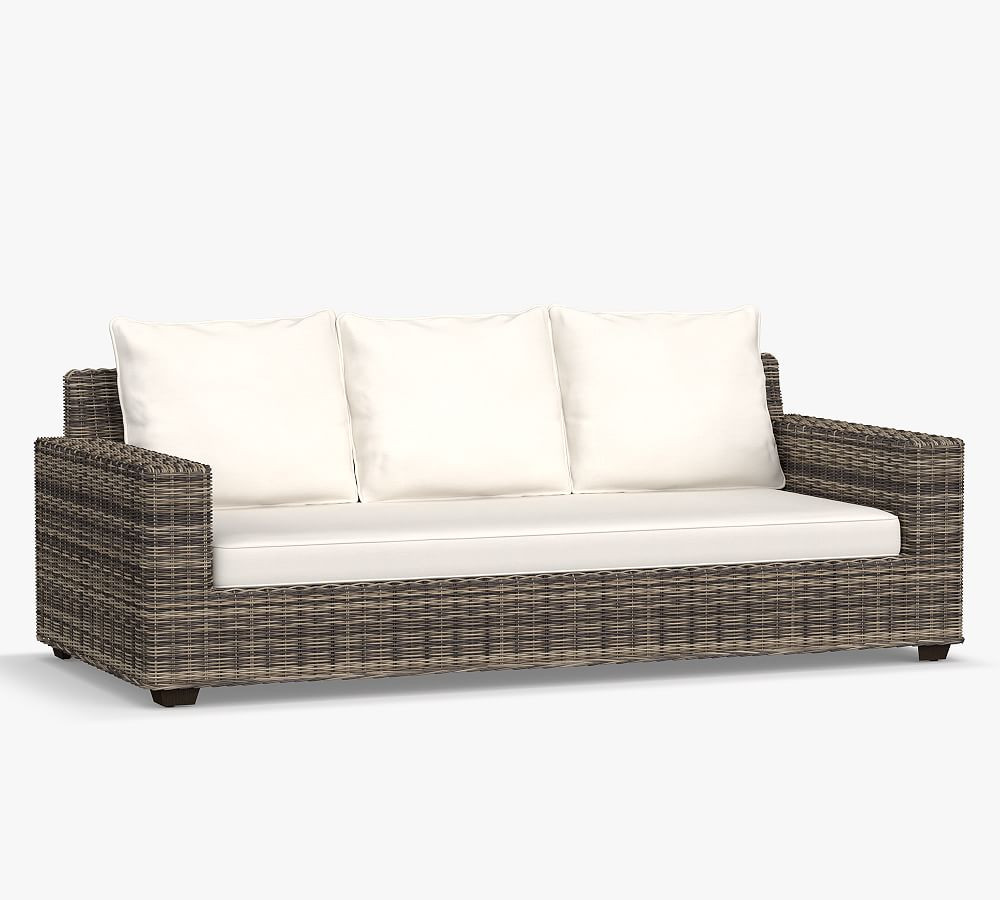 Torrey Wicker Square Arm Outdoor Sofa (86") | Pottery Barn (US)