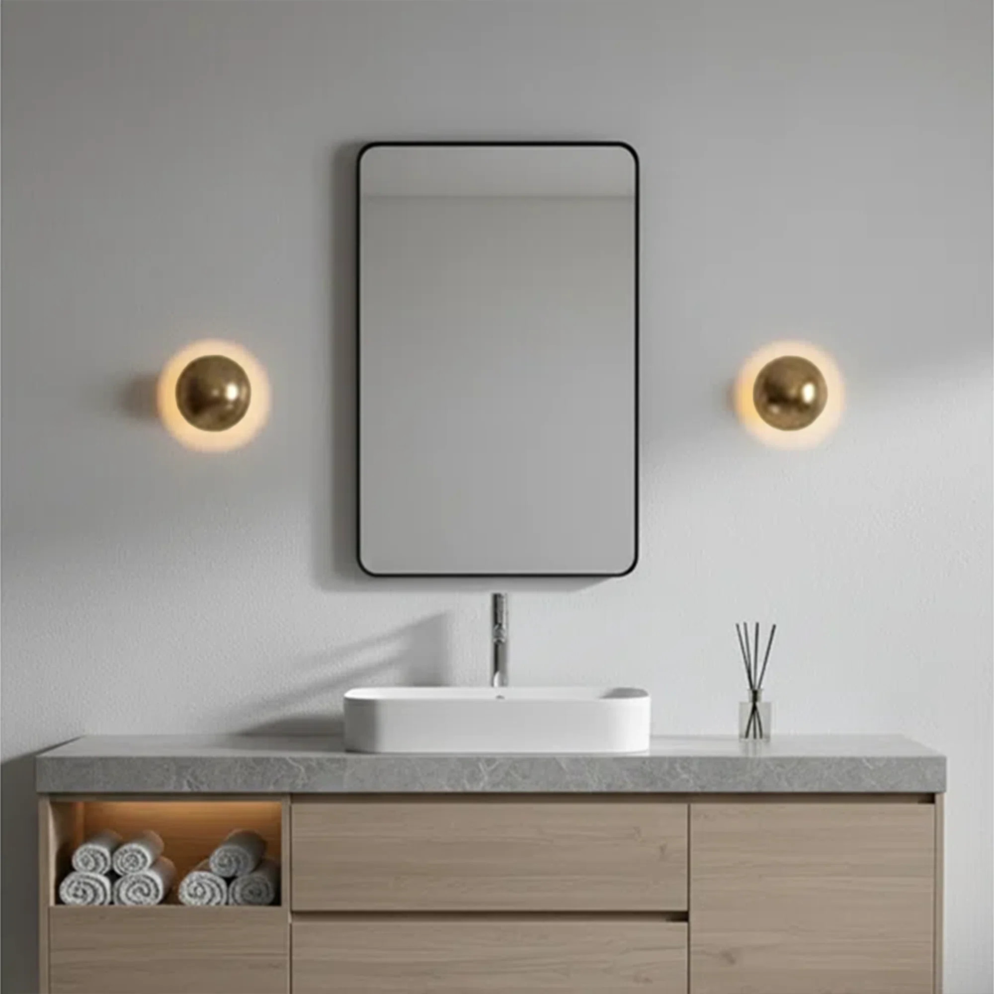 Half Sphere Metal Body Button Wall Sconce | Wayfair North America