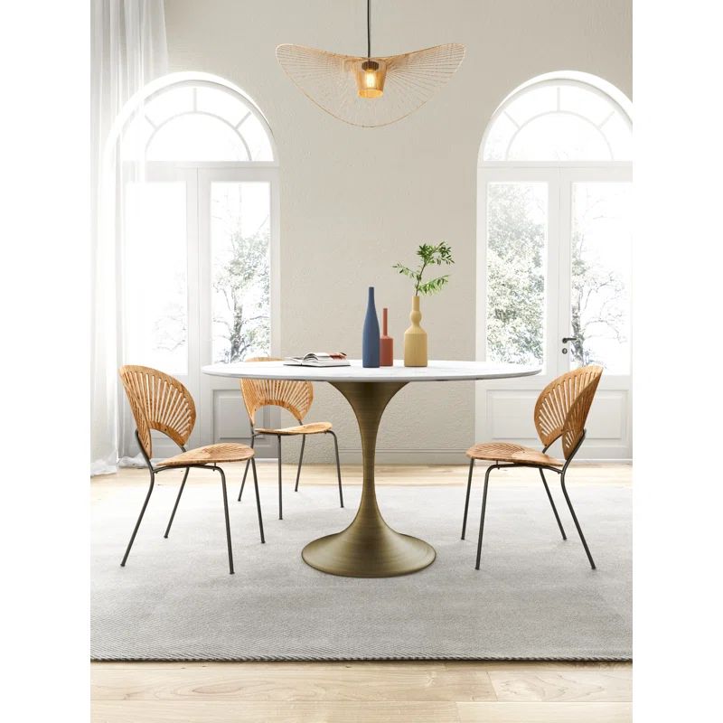 Voncil 35.43'' Iron Pedestal Dining Table | Wayfair North America