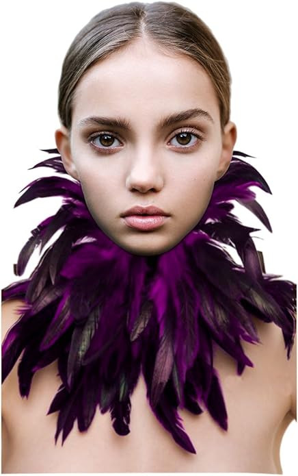 L'VOW Gothic Victorian Natural Feather Choker Neck Wrap Collar for Halloween Cosplay | Amazon (US)