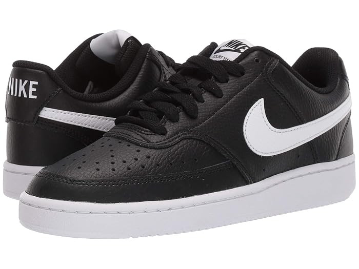 Nike Court Vision Low (Black/White) Women's Shoes | Zappos