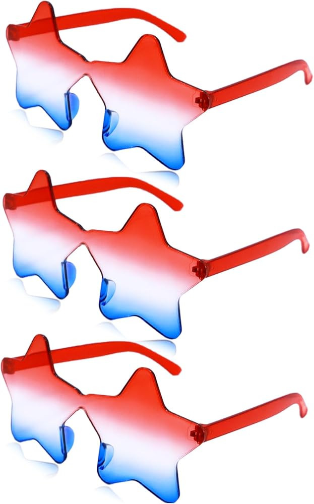 4th of July Glasses with Red White and Blue Style for Independence Patriots Labor Day American US... | Amazon (US)