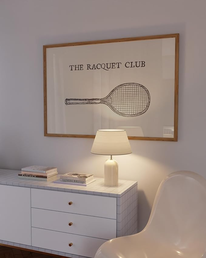 Vintage Tennis Print Country Club Aesthetic Wall Art Tennis Racquet Print Retro Sports Poster Hor... | Amazon (US)
