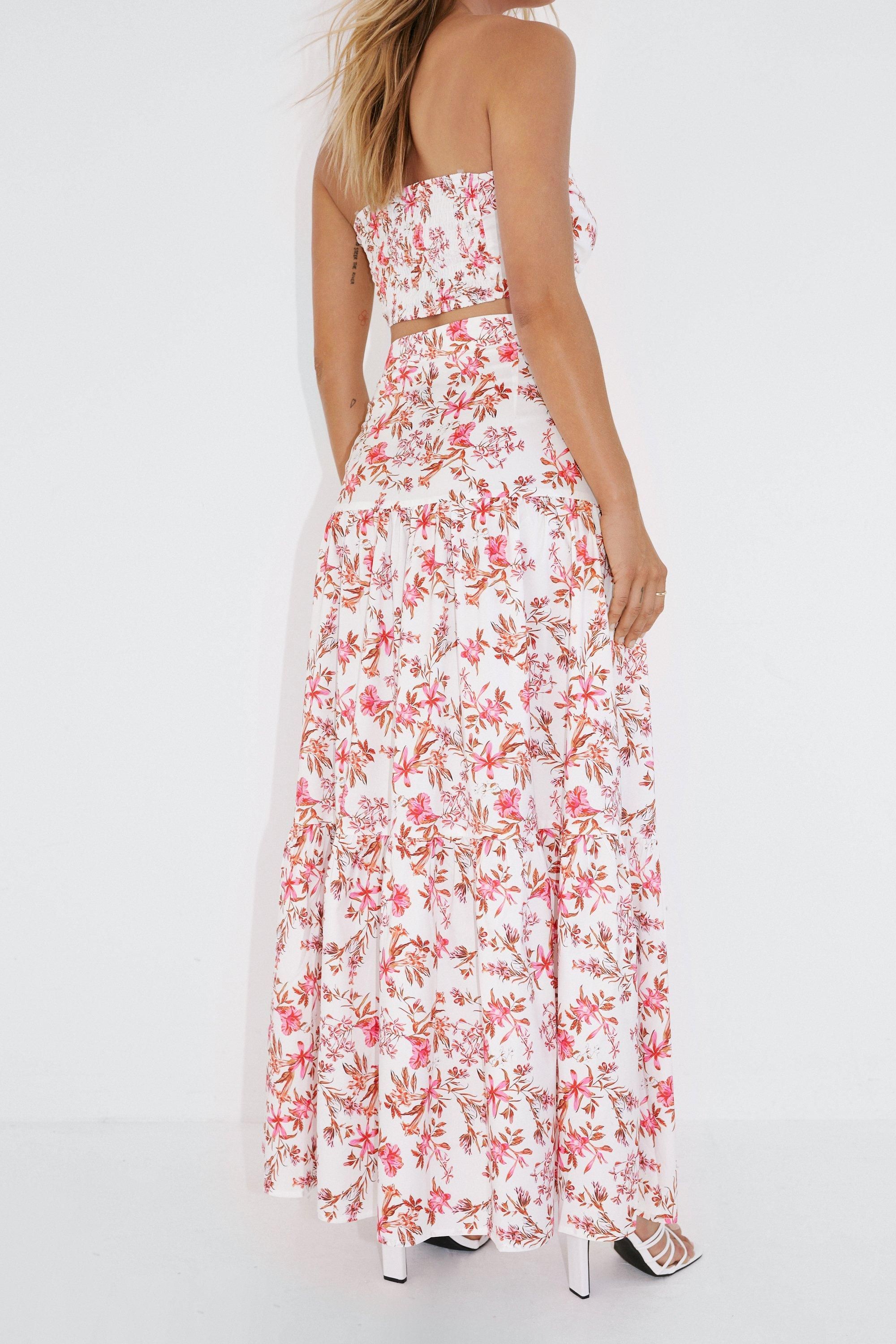 Floral Twist Front Bandeau Top And Maxi Skirt | NastyGal (UK, IE)