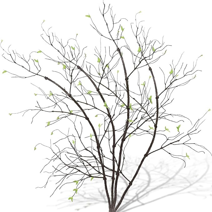 Giegxin 4 Pcs Malleable Artificial Floral Tree Branches Total Length 244 Inch Fake Tree Trunk Ben... | Amazon (US)