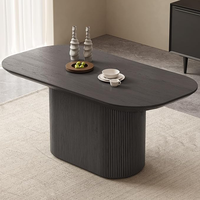 62.99" Oval Dining Table, Modern Kitchen Table for 6 People, Indoor Rectangular Dining Room Table... | Amazon (US)