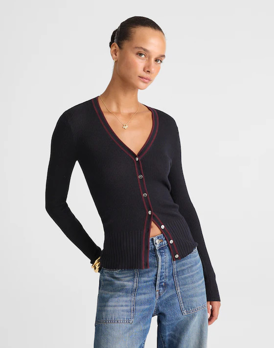 V-Neck Cardigan in Merino-Silk Blend | Madewell