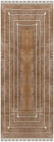Kilim Runner 4x10 Cotton Runner Rug Bronze & Black Indoor Outdoor Use 0.19 inches Stone Easy Wash... | Amazon (US)