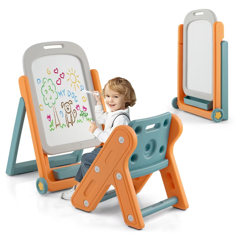 Costway Kids Easel w/Chair Art Easel for Kids Height Adjustable Art Easel Set for Kids | Target