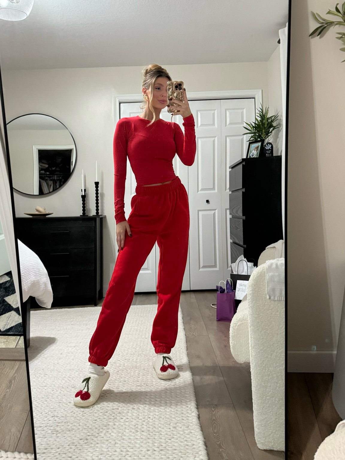 Amazon Red Sweat Suit ♥️🍒wearing size XS top & S bottom 

#LTKHoliday #LTKSeasonal #LTKFindsUnder50