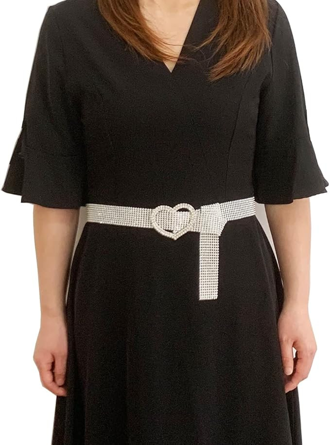 LAM GALLERY Bling Crystal Waist Belt for Dress Womens Shiny Rhinestone Waistband Belts with Buckl... | Amazon (US)