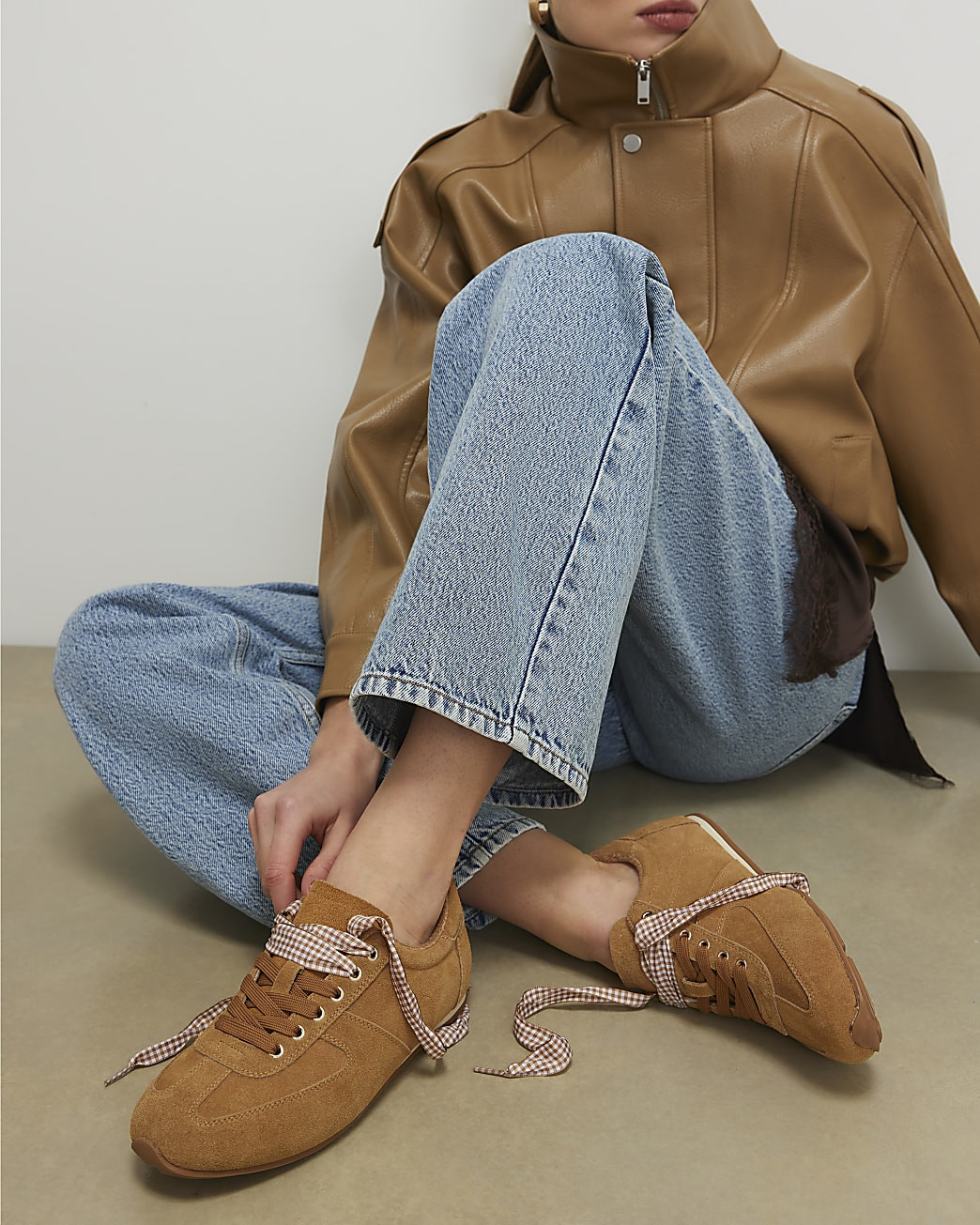 Brown Suede Trainers | River Island UK & IE