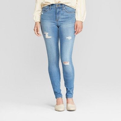 Women's High-Rise Distressed Skinny Jeans - Universal Thread™ Medium Wash | Target