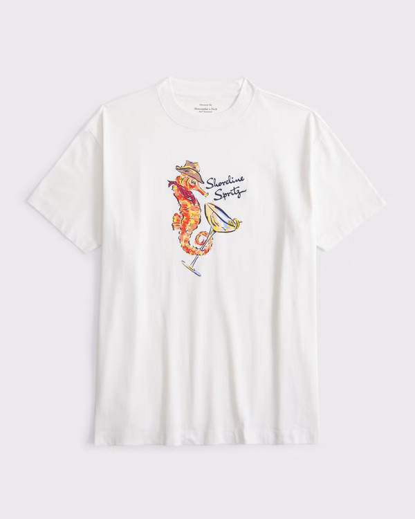 Women's Oversized Shoreline Spritz Graphic Tee | Women's Tops | Abercrombie.com | Abercrombie & Fitch (US)