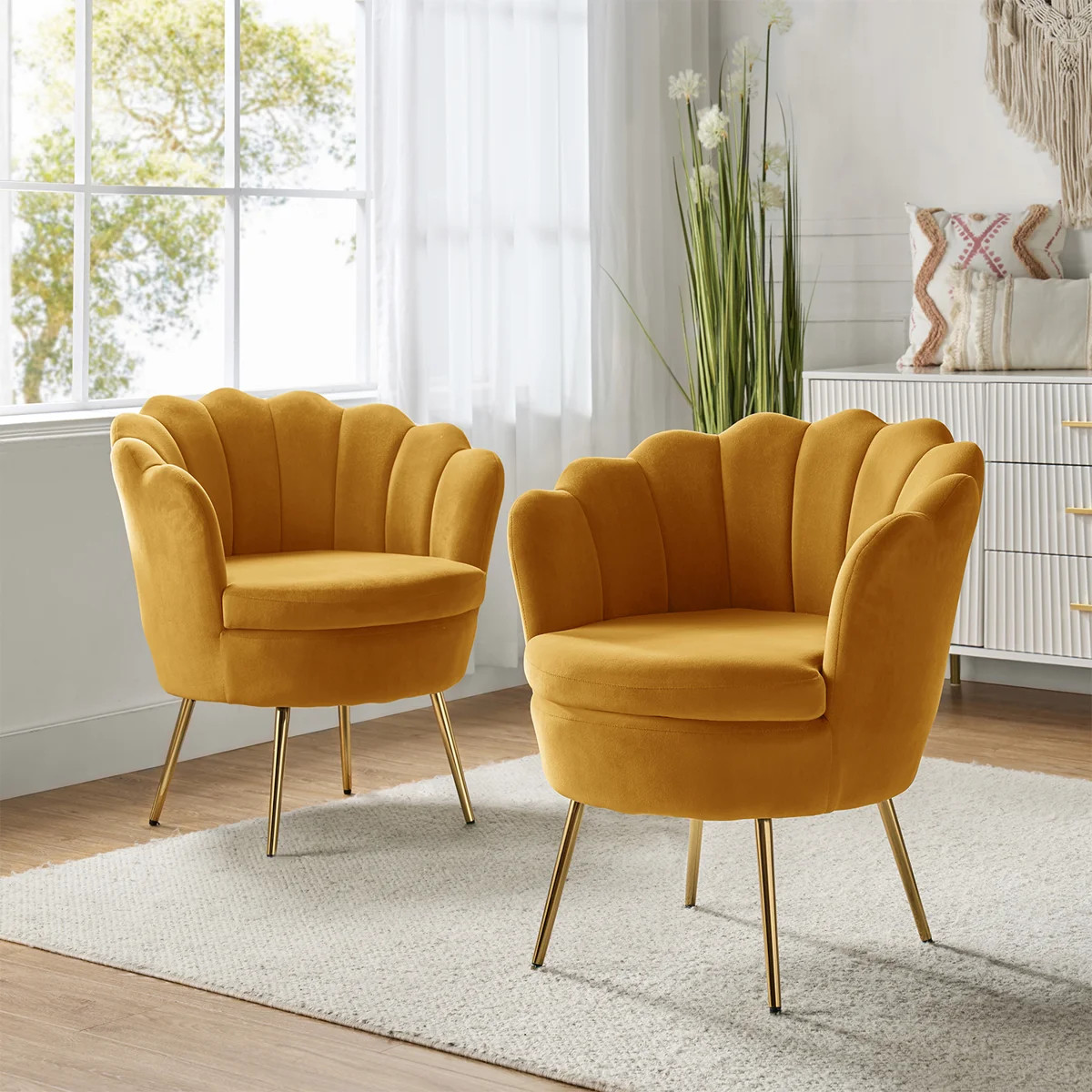 Hendrix Velvet Accent Chair (Set of 2) | Wayfair North America