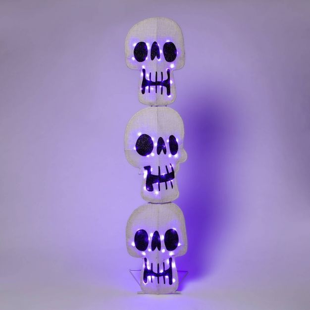 LED Stacked Skulls Halloween Novelty Silhouette Light Purple - Hyde & EEK! Boutique™ | Target