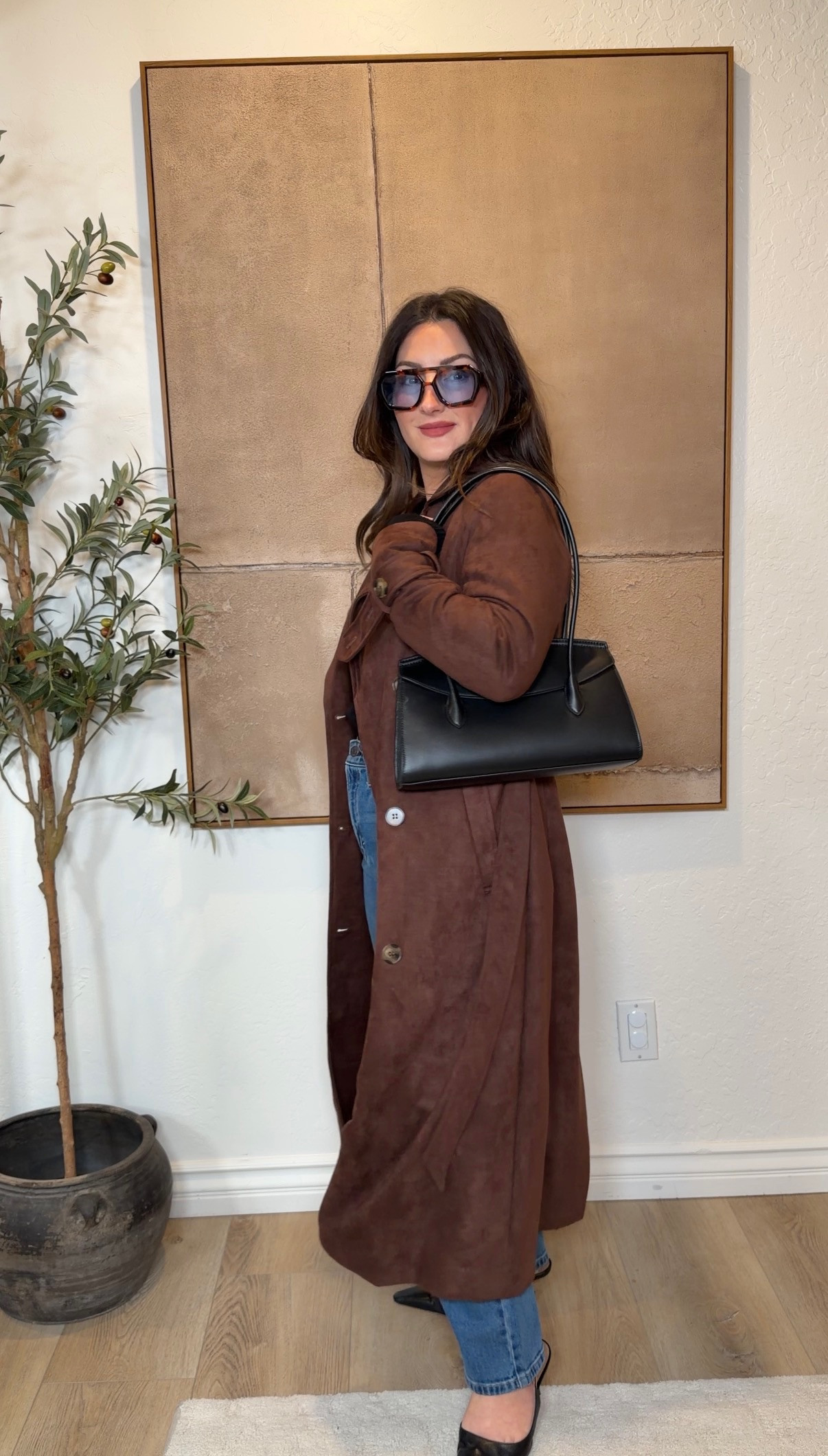 Suede coat size small 
Sweater size small
 Jeans size 6 in low stretch crop 

5'0" 140lbs 

#LTKPetite #LTKFindsUnder50 #LTKootd