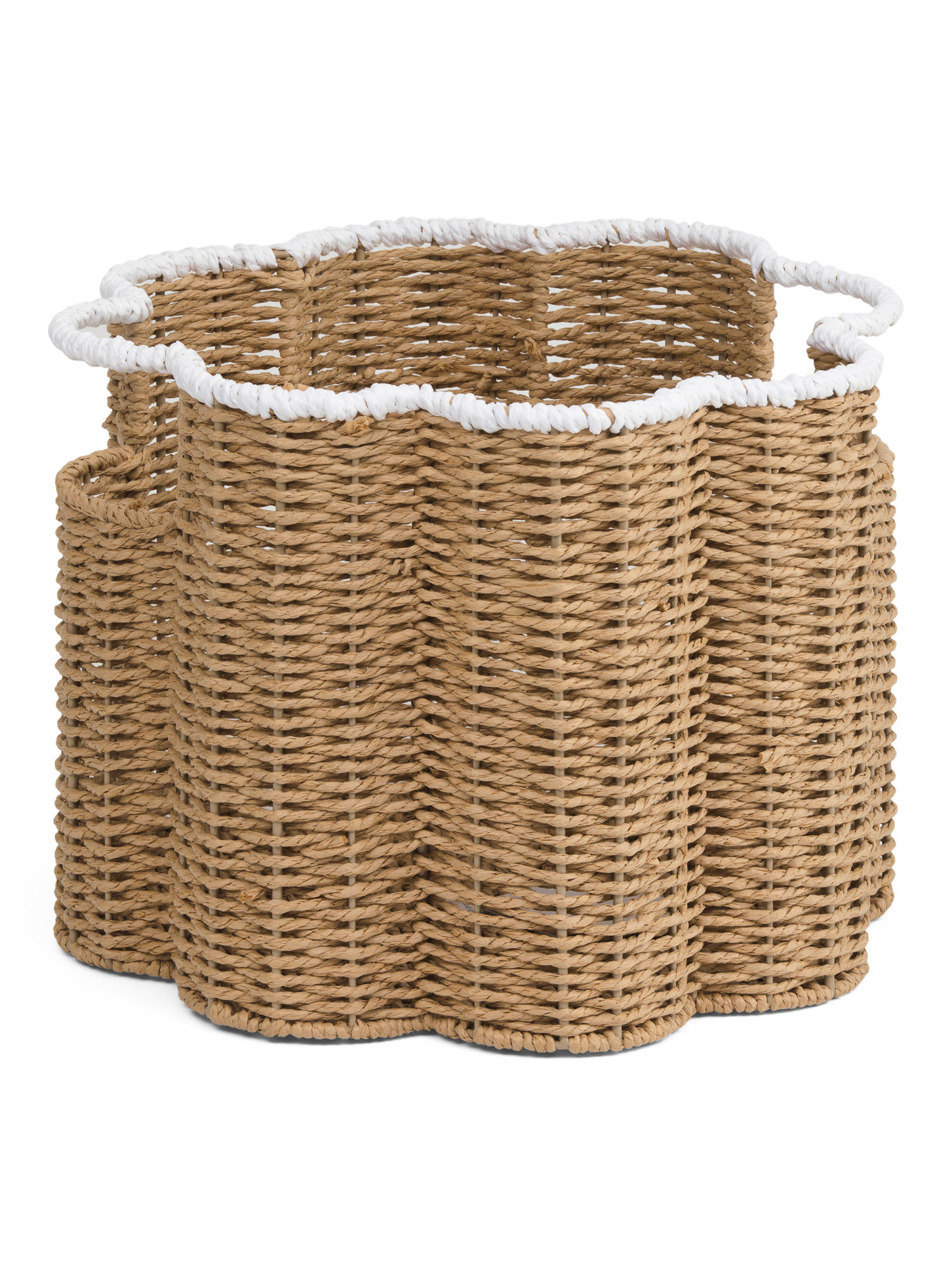 Large Basket With Scalloped Accent | TJ Maxx
