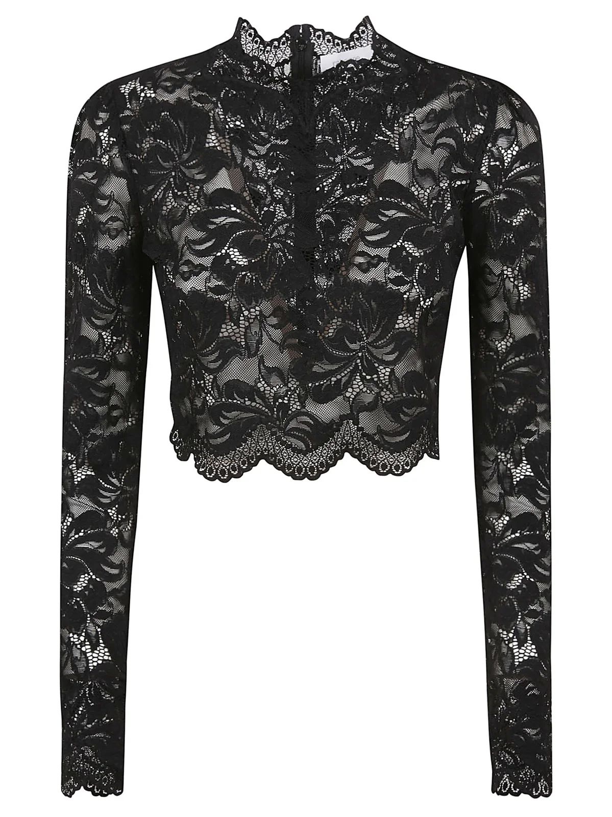 Paco Rabanne Long Sleeved Mesh Lace Top | Cettire Global
