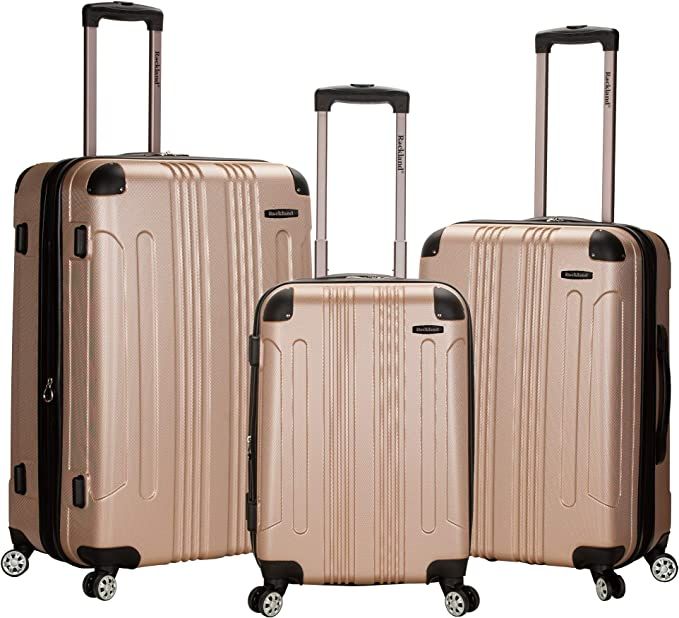 Amazon.com | Rockland London Hardside Spinner Wheel Luggage, Champagne, 3-Piece Set (20/24/28) | ... | Amazon (US)