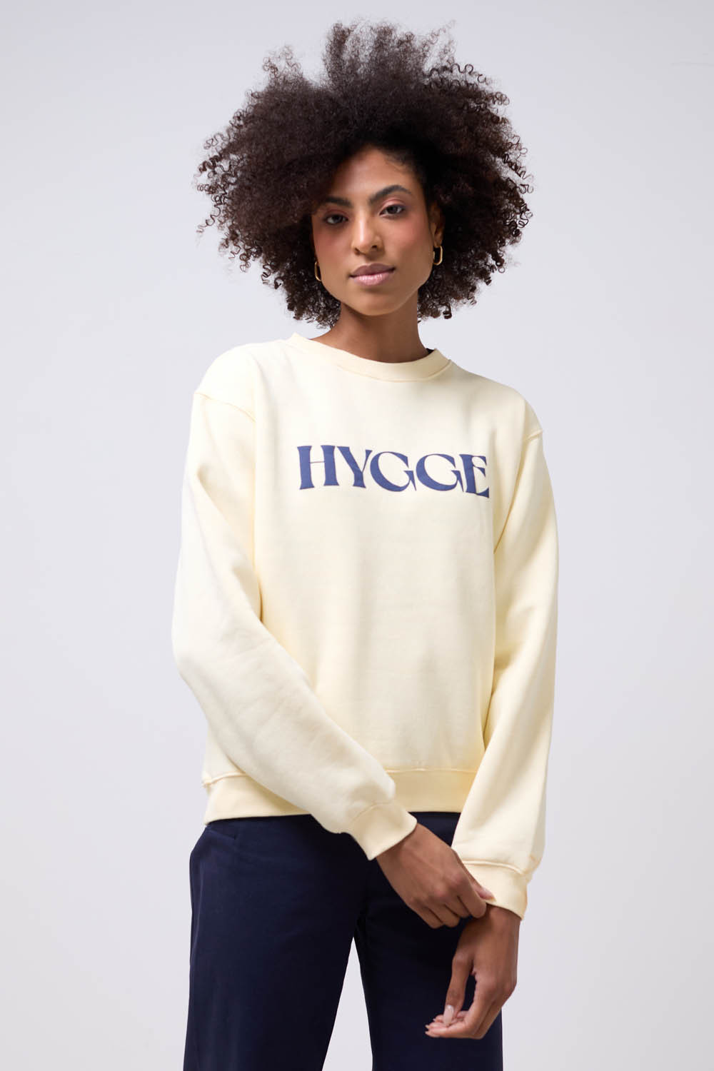 Alyzee Crew Neck Sweatshirt in Beige | iCLOTHING