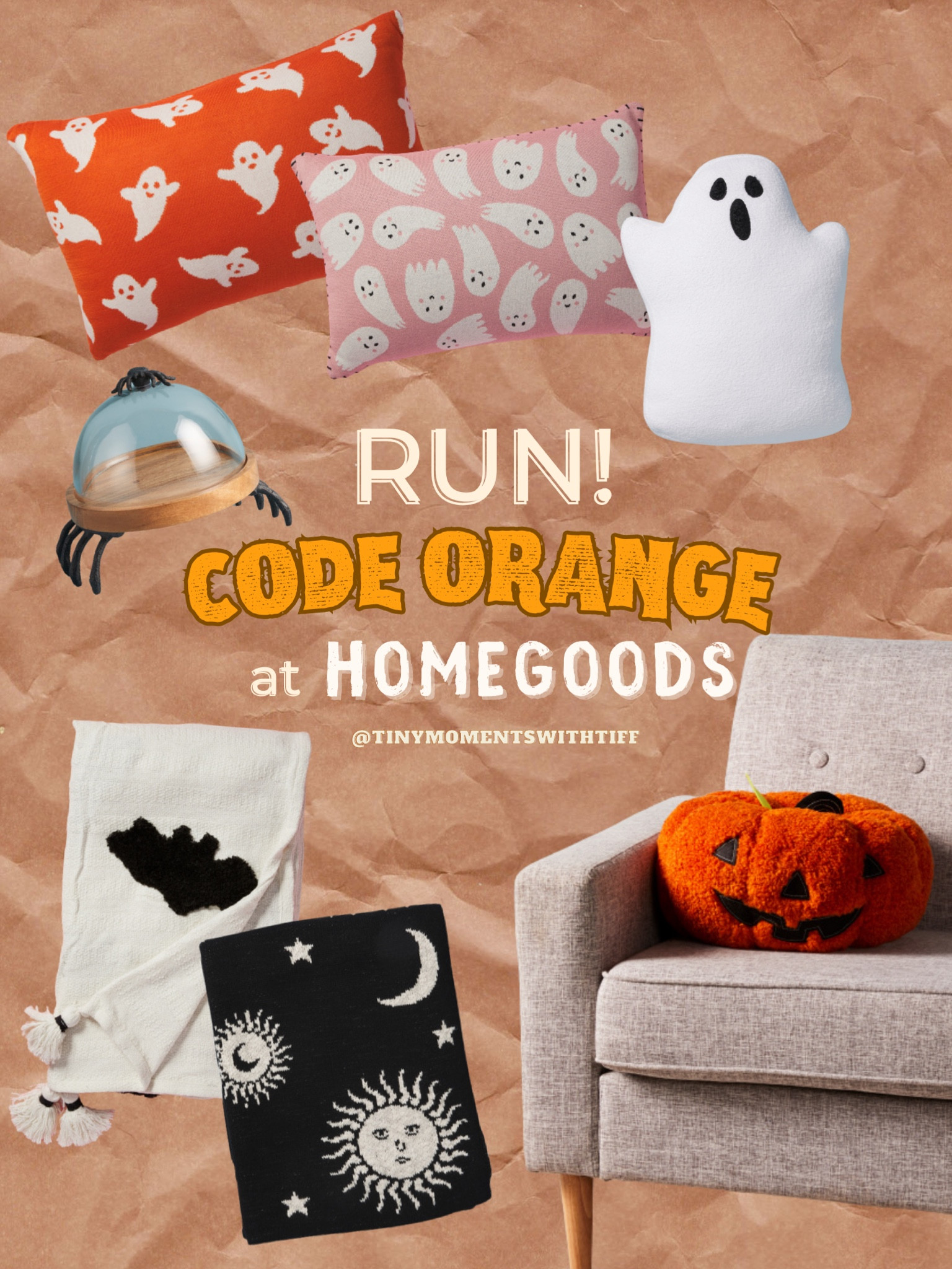 HOMEGOODS CODE ORANGE 🎃🍂 things are selling out quick this year!


Home goods 
Fall decor 2023
HomeGoods fall decor 
Pumpkin plush pillow
Ghost plush pillow
Bat blanket
Celestial blanket
Spider cheese dome
Fall living room decor

#LTKSeasonal #LTKunder50 #LTKhome